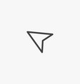 line icon arrow plane cursor isolated on white vector image