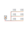 two-pipe horizontal heating system the lower vector image