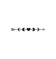 boho arrow and moon phases heart vector image