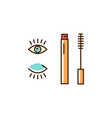 mascara icon decorative eye makeup thin line art vector image
