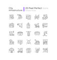 urban infrastructure pixel perfect linear icons vector image