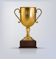 gold trophy cup golden winner vector image