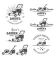 set of vintage garden service emblems vector image