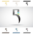 blue black and green glossy abstract logo icon vector image vector image