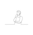 continuous one line man think about something vector image