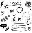 hand drawn set elements black on white vector image