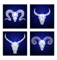 skulls wild buffalo bull and rams vector image vector image