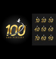 set of anniversary logotype golden anniversary vector image