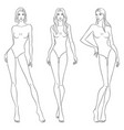 beautiful slim women sketch vector image vector image