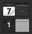 black calendar set vector image vector image