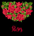 invitation card with red roses beautiful vector image