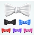 set of 6 bowties in different colors vector image