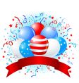 american flag balloons design vector image