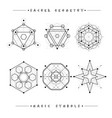 set of symbols and elements alchemy religion vector image