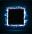 square border with blue lights vector image vector image