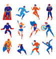 superhero character set vector image vector image