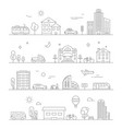 urban traffic linear transportation symbols vector image vector image