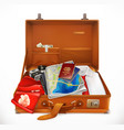 travel open suitcase 3d icon vector image