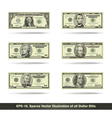 all dollar bills flat vector image