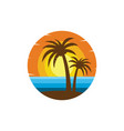 palm tree summer logo template vector image vector image