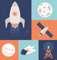 space icons in flat style vector image