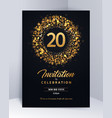 20 years anniversary invitation card template vector image vector image