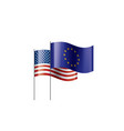 european union and american flags vector image vector image