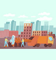 construction waste removal composition vector image