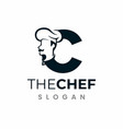 letter c chef logo initial restaurant cook vector image vector image