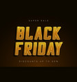 black friday sale banner golden shiny text vector image vector image