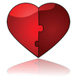 glossy heart puzzle vector image vector image