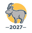 goat symbol chinese new year 2027 isolated vector image