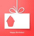 applique card or background with cupcake vector image vector image
