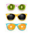 colorful sunglasses set isolated white background vector image vector image