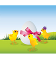 easrer chicken with egg vector image vector image