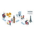 excursion isometric infographics vector image vector image