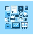 flat office and business icons vector image vector image