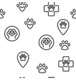paw animal seamless pattern vector image