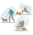 positive senior woman activities vector image