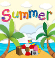 summer theme with beach objects vector image