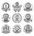 vintage energy efficient lightbulbs labels set vector image