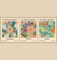 set of abstract flower market posters art vector image
