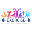 exercises conceptual design silhouette background vector image vector image