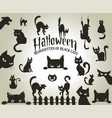 halloween decorative silhouettes black cats vector image