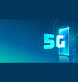 screen phone neon icon 5g network modern blue vector image