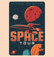 space tours galaxy travel and spaceship tourism vector image vector image