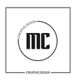 initial letter mc logo template design vector image