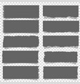 set of black notes paper on transparent background vector image vector image