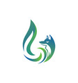 a fox animal logo template vector image vector image