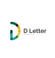 d letter logo minimal line design vector image